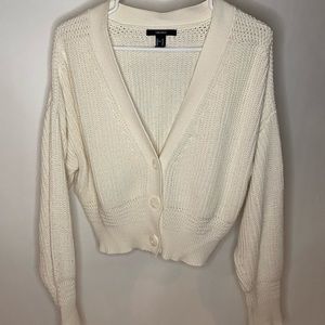 Forever 21 Cream Cropped Cardigan